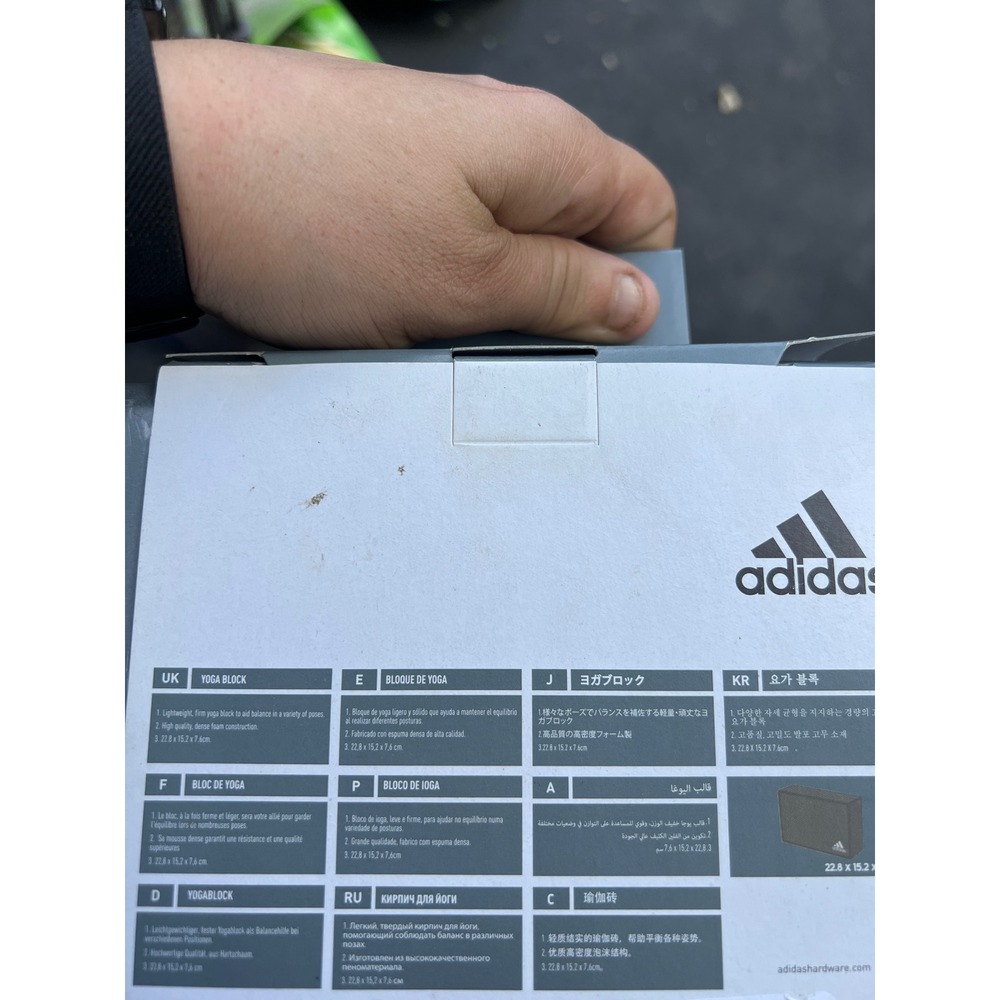 NEW Adidas Gray Yoga Block Exercise Fitness Support - Picture 2 of 2